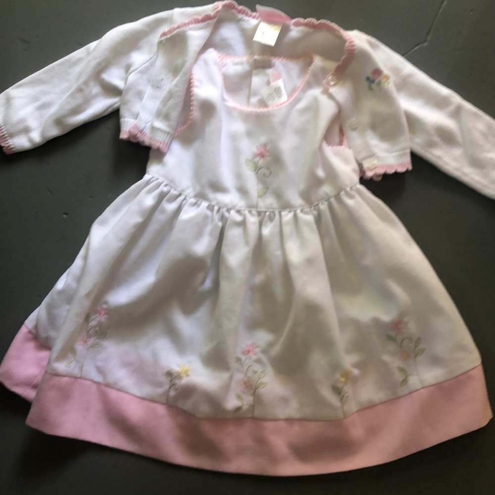 La Princess Embroidered Flower Dress, 18 mo
